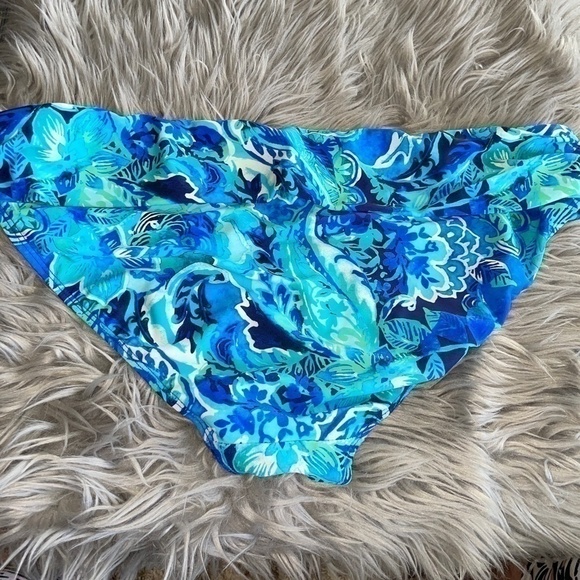 EUC Lauren Ralph Lauren Exotic Paisley Solids Hipster Swim Bottom Size 14 - Picture 4 of 9